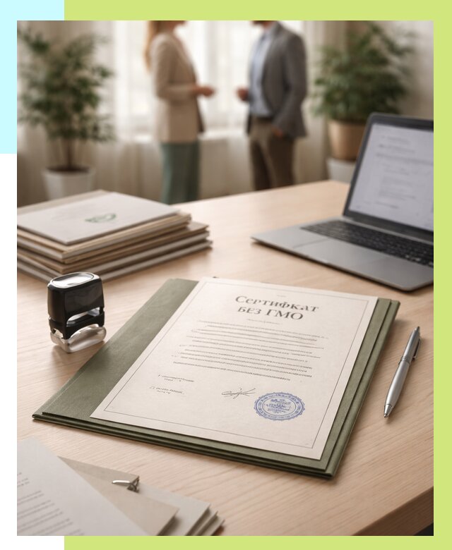 Сертификат без ГМО в Урае от 7816 р. оформить срочно Алешин-Урй